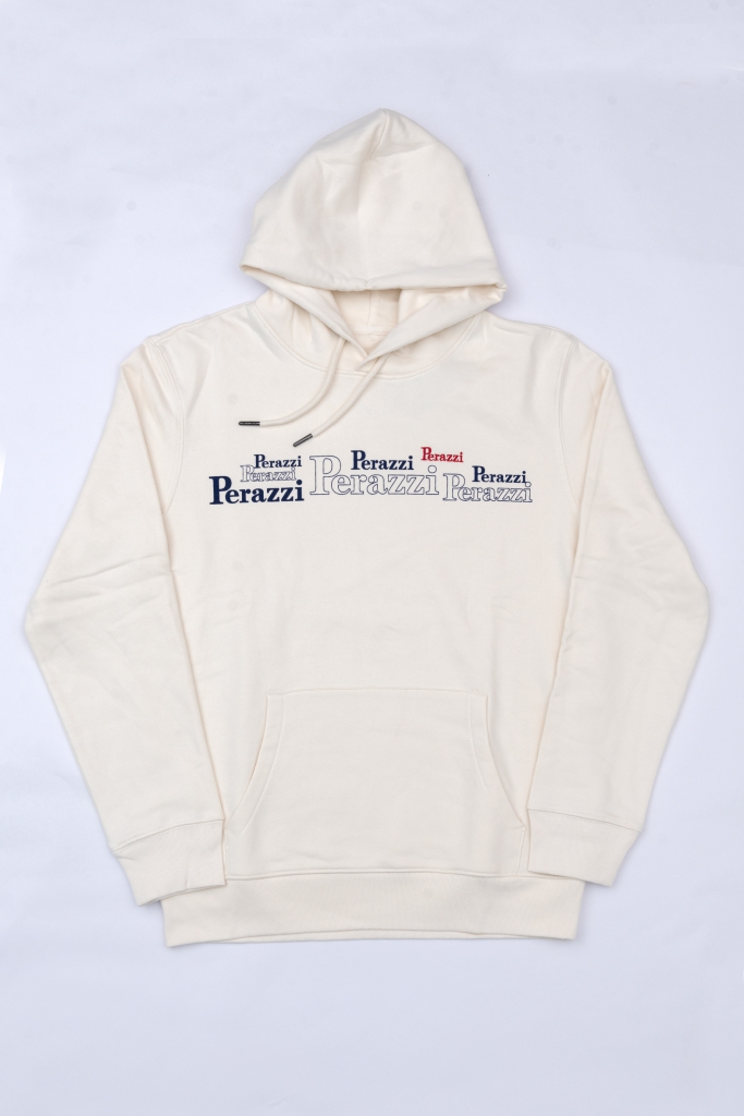Organic sweatshirt with hood with alternating print