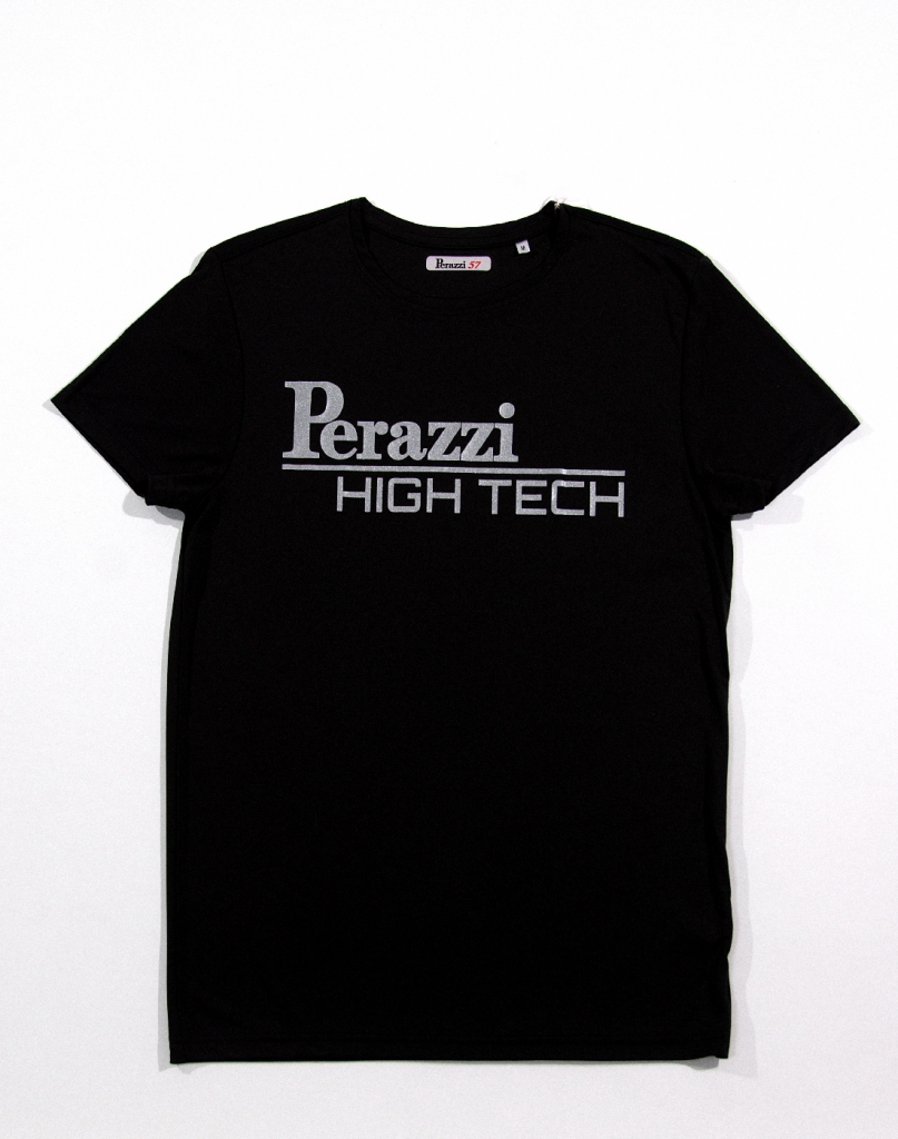 Perazzi ペラッツィ ペラッチ ハイテックTシャツ ウエッドライ ブラック T-shirt with short sleeves Wet-Dry High Tech
