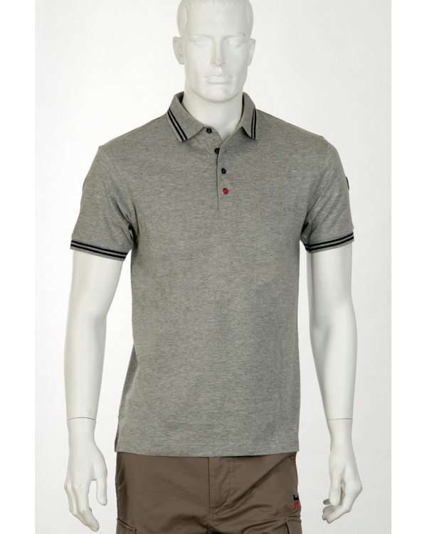 Short-sleeved jersey polo shirt